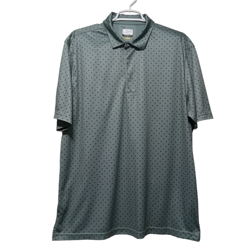 Gregnorman play dry golf polo men shirt collar green short sleeve polyester L/G